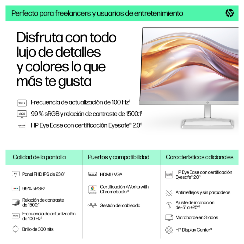 HP Series 5 23.8 inch FHD Monitor -...
