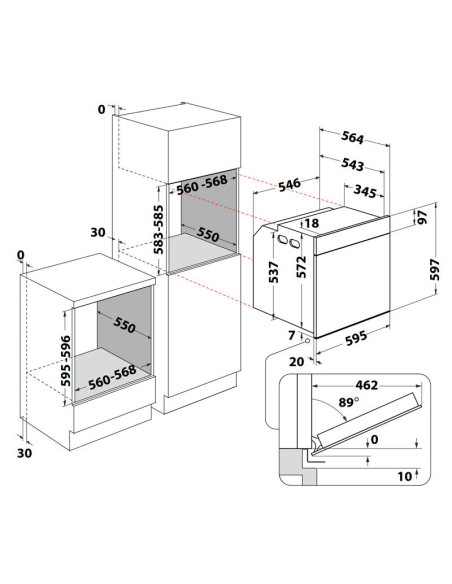 Horno MF pirolitico Whirlpool WOI4S8PM1XA