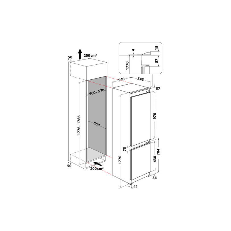 Combi INT NF Whirlpool WHC18T514 Combi INT NF Whirlpool WHC18T514