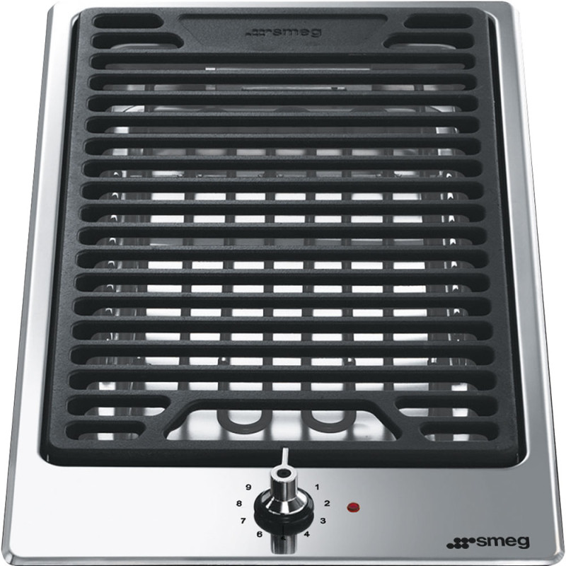 Barbacoa modular Smeg PGF30B, 1800w, cuba agua, ix