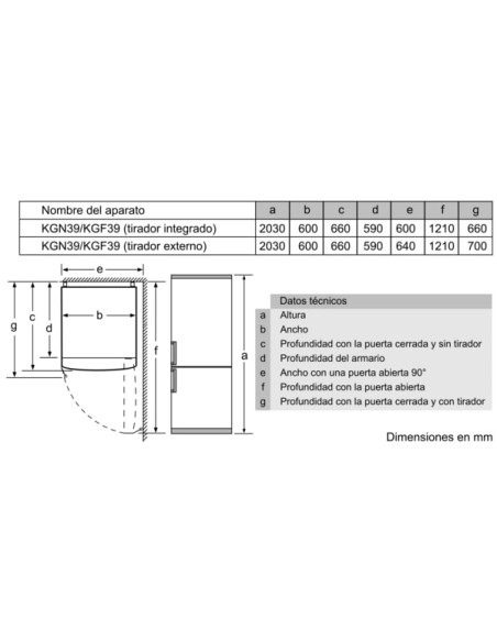 Combi NF Bosch KGN39VWEB