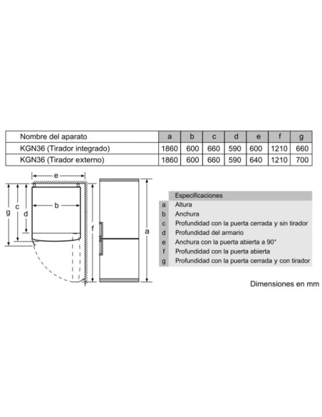 Combi NF Bosch KGN36VIED