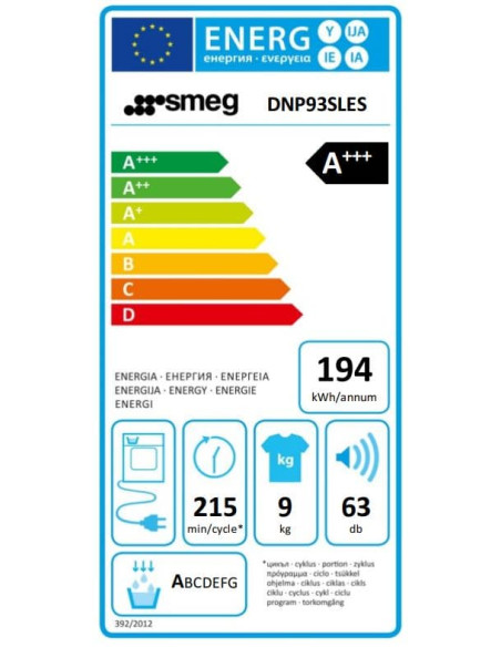 Secadora frontal Smeg DNP93SLES