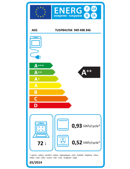 Horno MF pirolitico indep. Aeg TU5PB41FSK