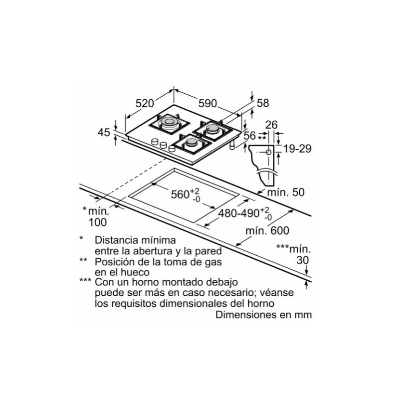 Encimera gas Balay 3ETG563QB Encimera gas Balay 3ETG563QB