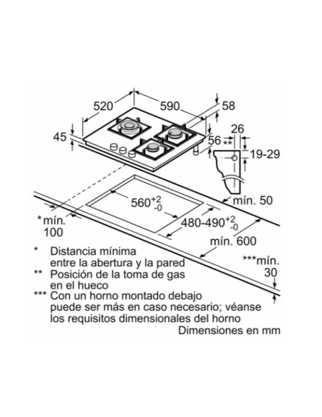 Encimera gas Balay 3ETG563QB