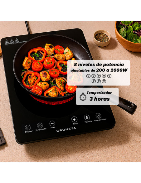 VITROCERAMICA PORTATIL GRUNKEL IFR2000, 1 FUEGO