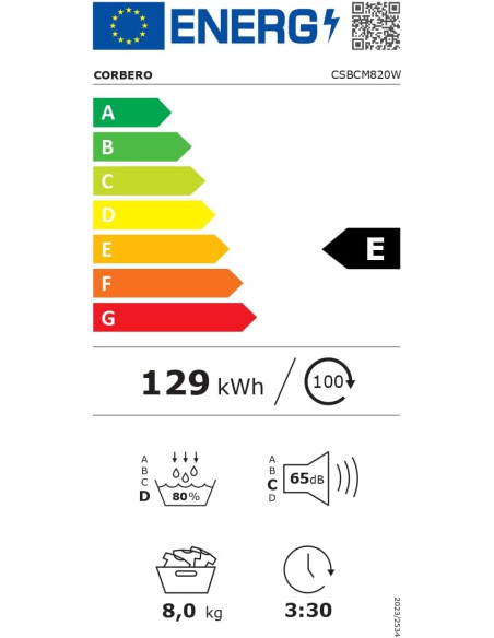 Secadora Carga Frontal Corbero CSBCM820W