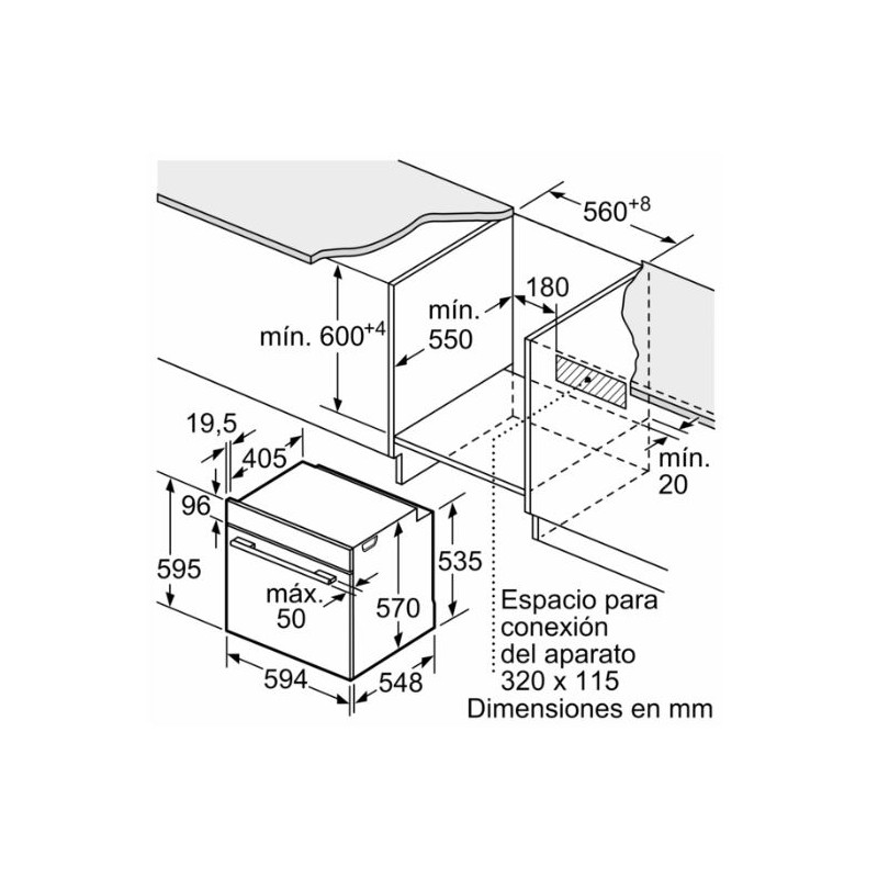Horno MF indep. Bosch HBG536EW4 Horno MF indep. Bosch HBG536EW4