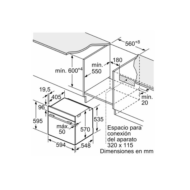 Horno MF indep. Bosch HBG536EB4