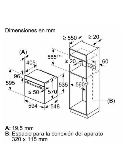 Horno vapor Pirolitico Balay 3HD5829B3, Amigo