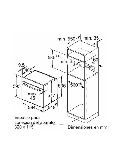 Horno MF pirolÃtico indep. Bosch HBG774KB1