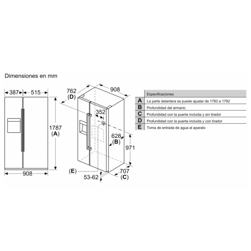 Frigo side by side Siemens KA93GAIDP,... Frigo side by side Siemens KA93GAIDP,...