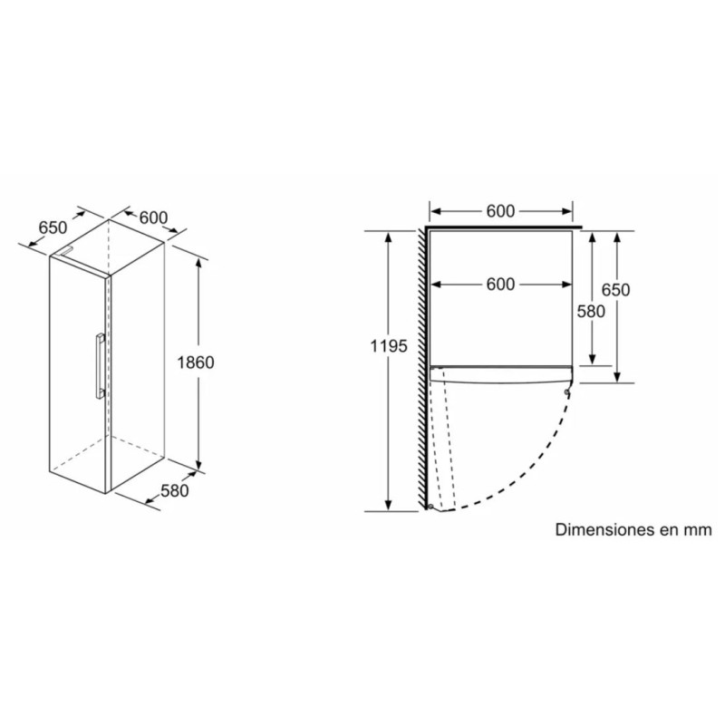 Frigorifico 1puerta Bosch KSV36FWDP Frigorifico 1puerta Bosch KSV36FWDP