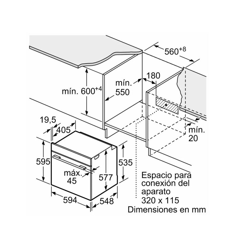 Horno MF indep. Bosch HBG724AB1 Horno MF indep. Bosch HBG724AB1