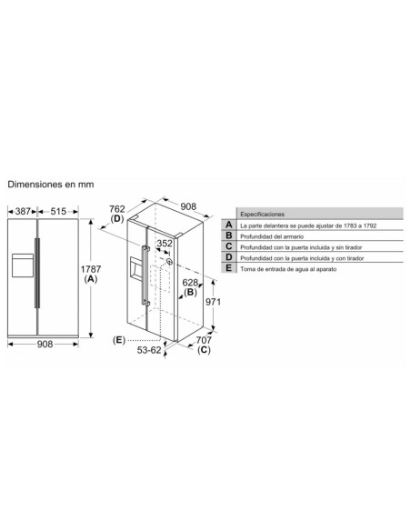 Frigo side by side Siemens KA93GAIDP, Top