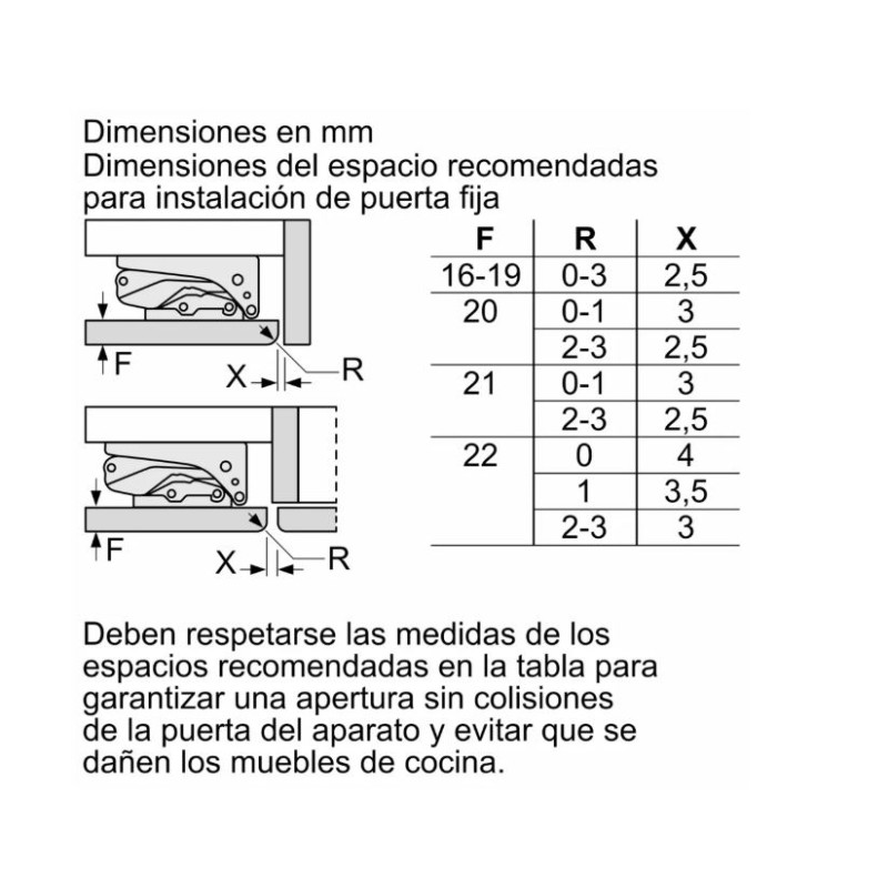Frigorifico 1puerta INT Bosch KUL22VFD0 Frigorifico 1puerta INT Bosch KUL22VFD0