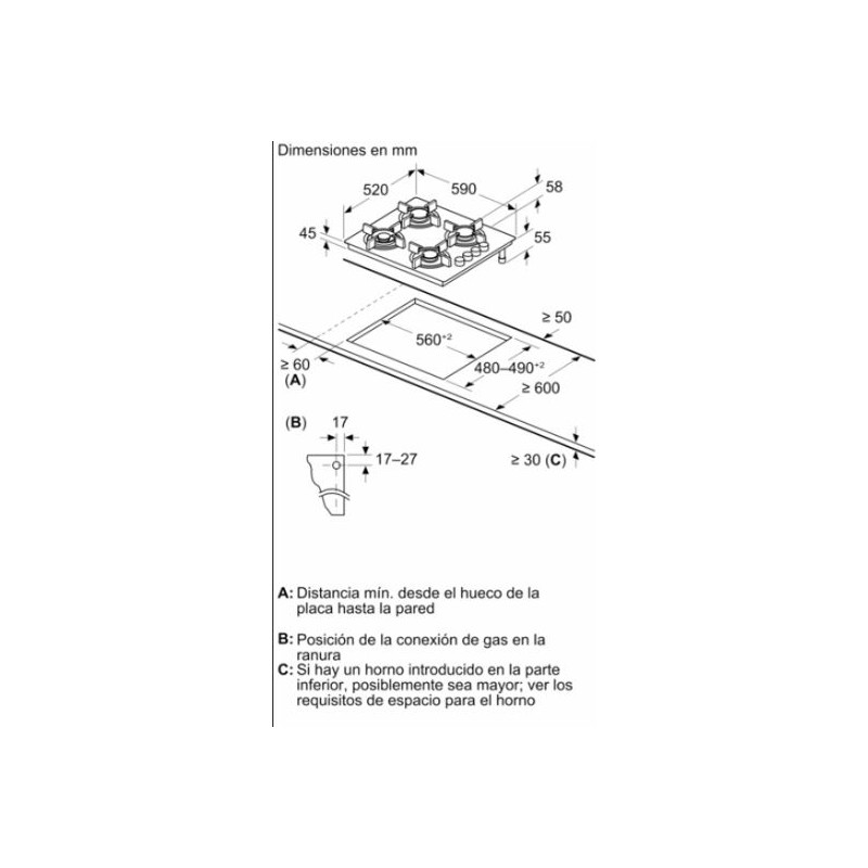 Encimera gas Balay 3ETG464SB Encimera gas Balay 3ETG464SB