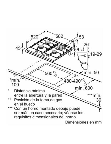Encimera gas indep. Bosch PGH6B5K90