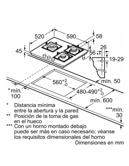 Encimera gas indep. Bosch PNC6B6K40