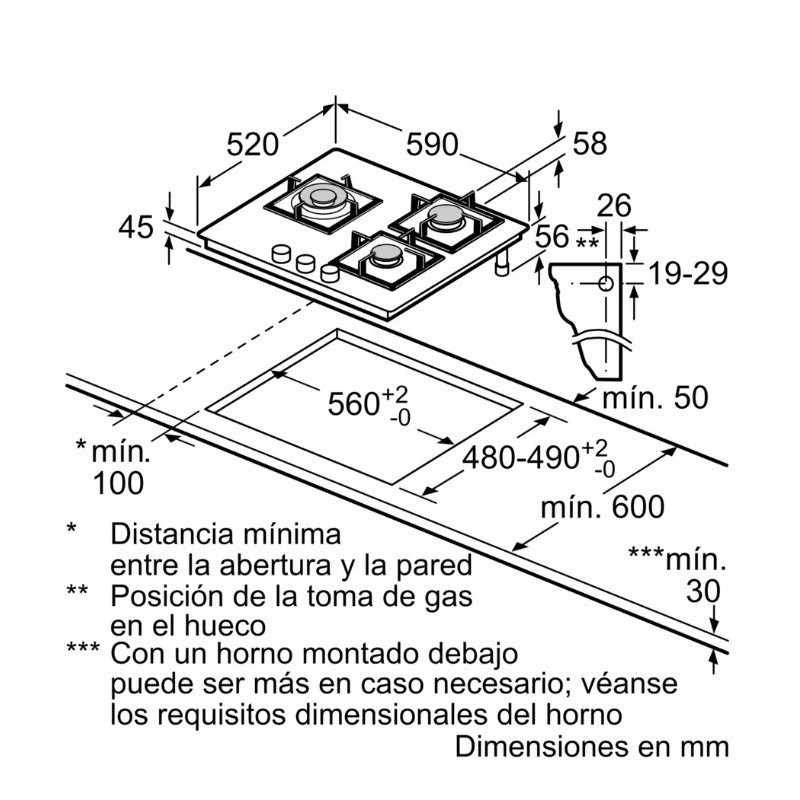 Encimera gas indep. Bosch PPC6A6I10