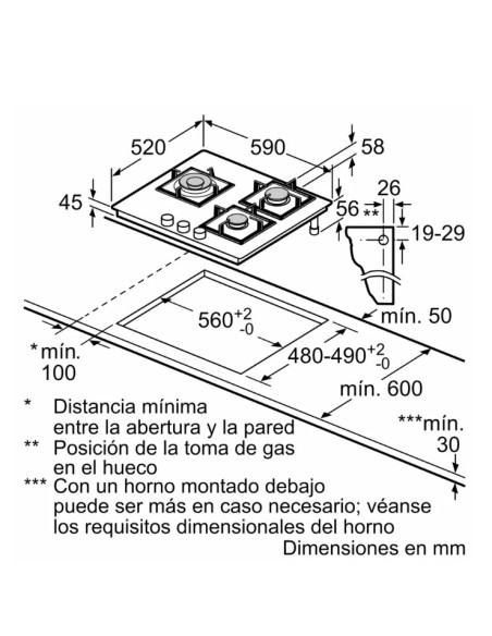 Encimera gas indep. Bosch PPC6A6I10