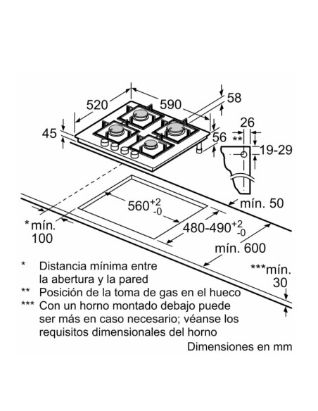 Encimera gas indep. Bosch PPP6A6I10
