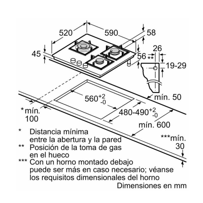 Encimera gas indep. Siemens EP6A6CI10