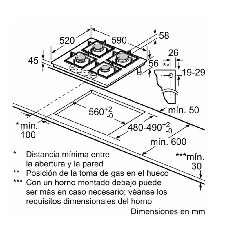 Encimera gas indep. Siemens EP6A6PI10