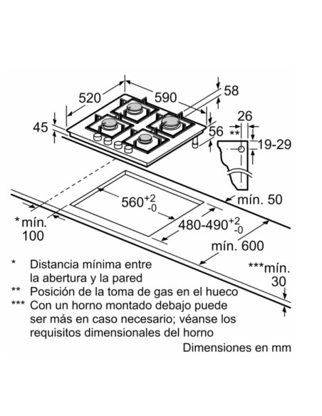 Encimera gas indep. Siemens EP6A6PI10