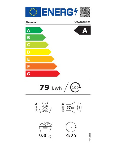 Secadora frontal Siemens WR47B2D0ES, Top
