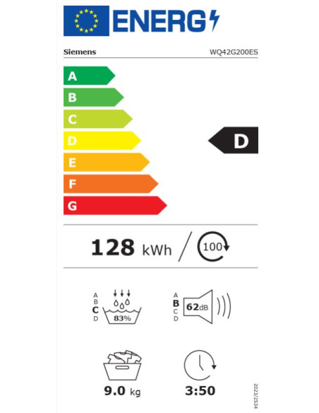 Secadora frontal Siemens WQ42G200ES, Serie Festival