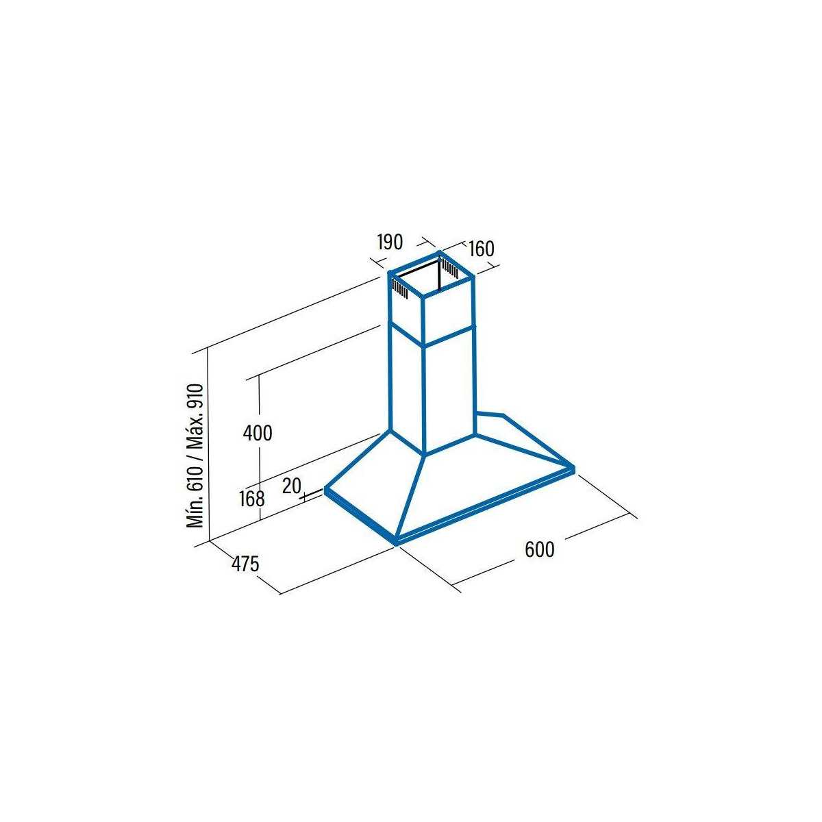 Campana decorativa piramidal Cata V600WH - 3