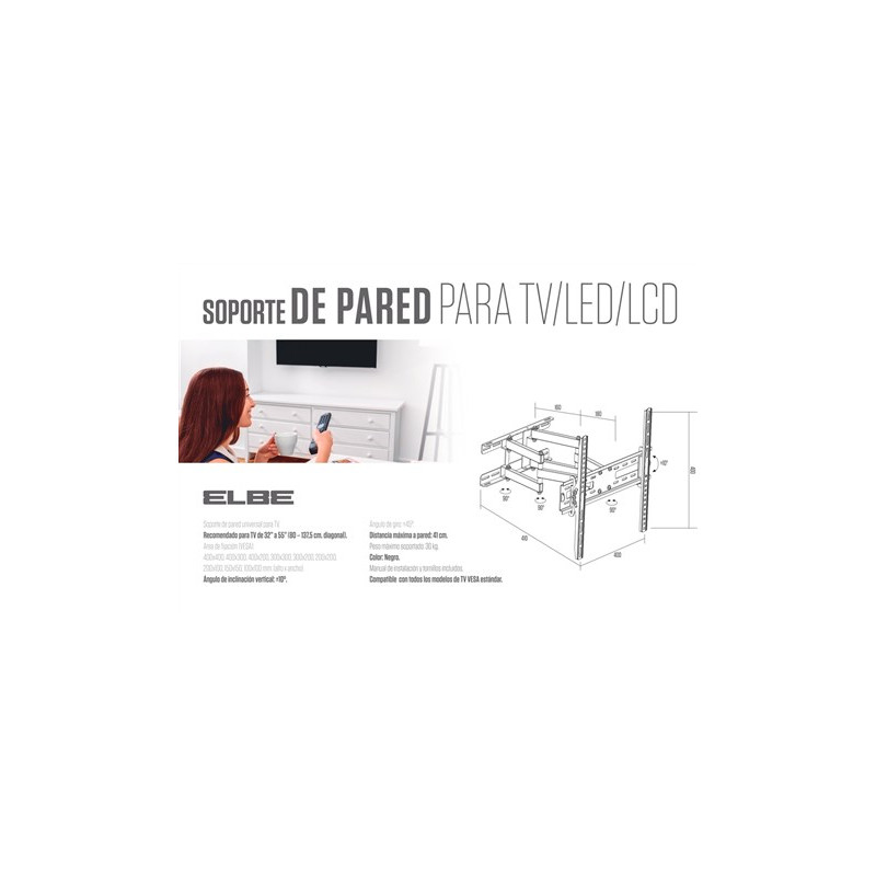 Soporte TV pared ELBE SP3255A