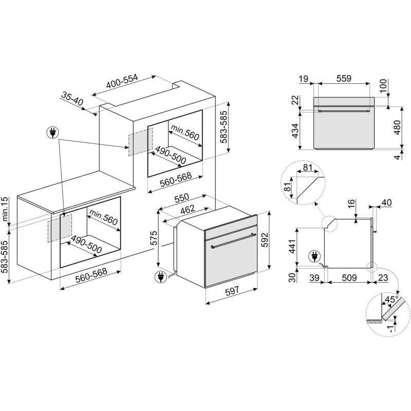 Horno MF Smeg SF68C1AO