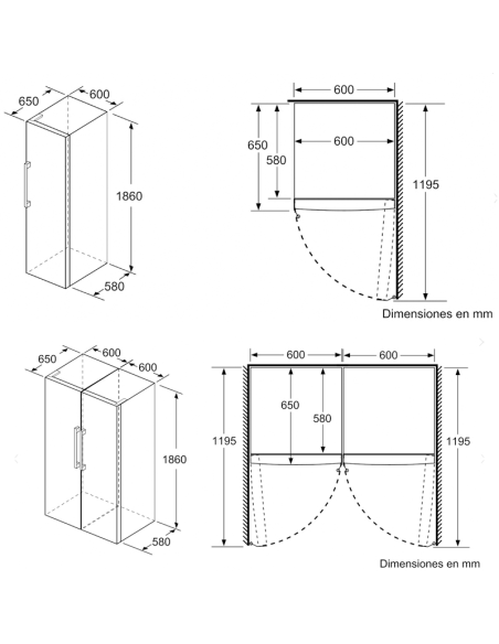 Congelador vertical NF Balay 3GFE553WE