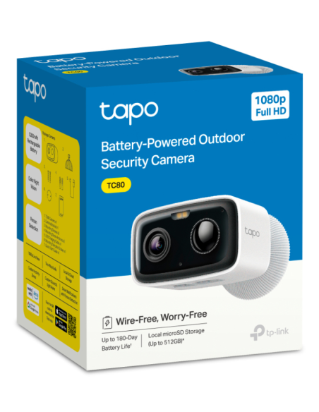 TP-Link Tapo TC80 cámara de vigilancia Bala (forma) Cámara de seguridad IP Exterior 1920 x 1080 Pixeles Techo/Pared/Post