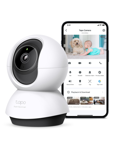 TP-Link Tapo TC74 cámara de vigilancia Bombilla Cámara de seguridad IP Interior 2880 x 1620 Pixeles Techo/Escritori