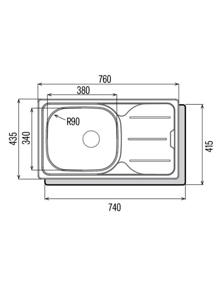 Fregadero inox Cata CDS-1 REV /A