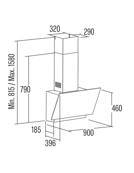 Campana decorativa vertical Cata THALASSA900GWH