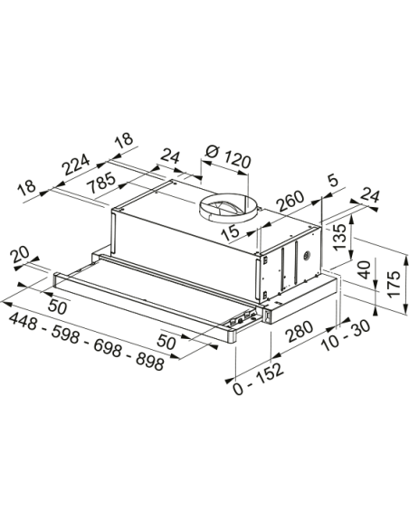 Campana conv. Extraplana Mepamsa SUPERLINE60BV2