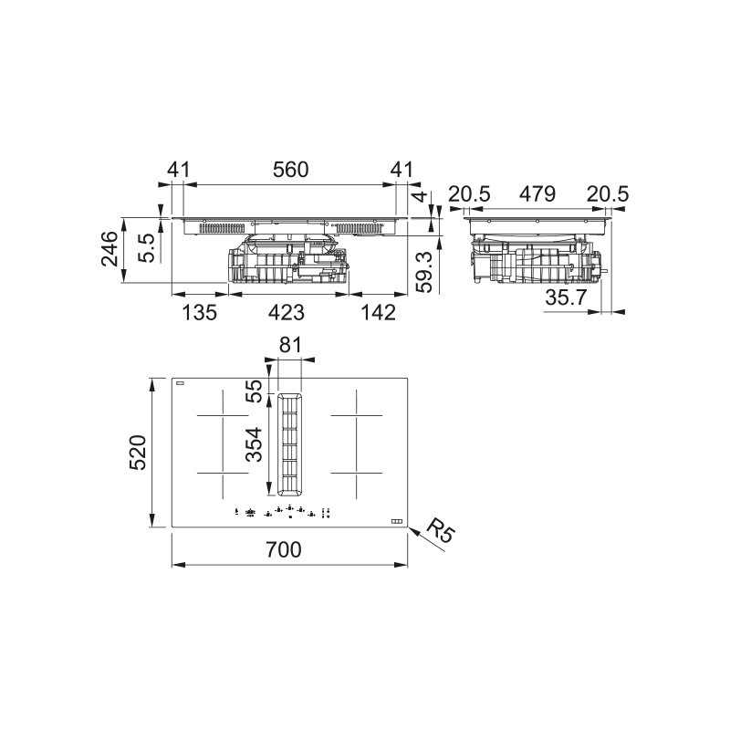 Vitroceramica inducion+extractor...