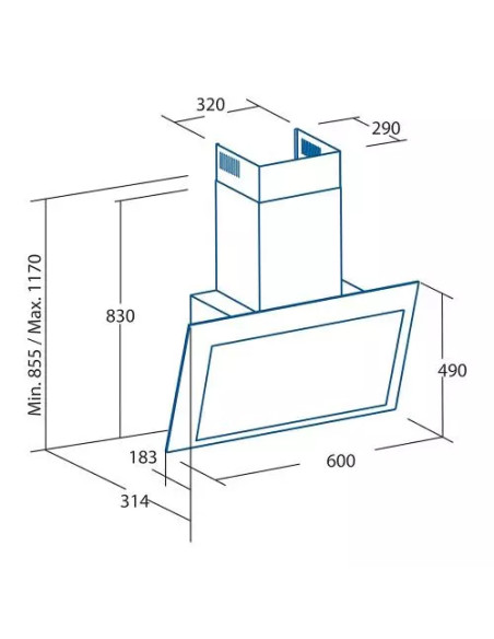 Campana decorativa vertical Cata THALASSAPRO900GBK