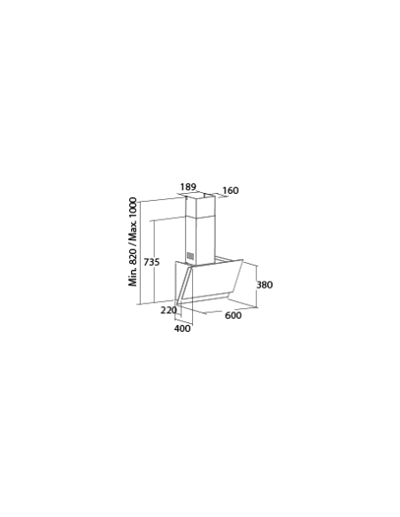 Campana decorativa vertical Cata JUNO+6000GBK