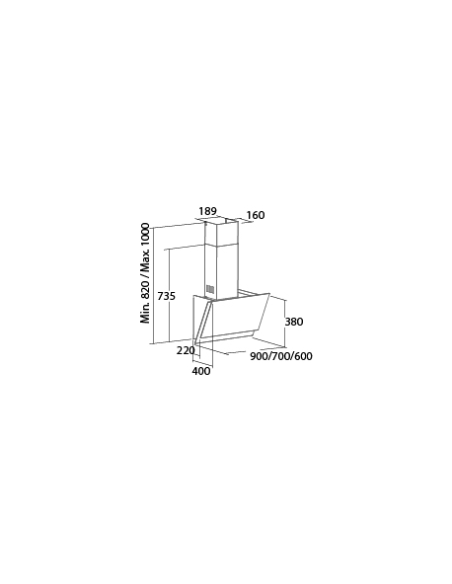 Campana decorativa vertical Cata JUNO+7000GWH