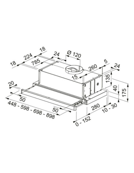 Campana conv. Extraplana Mepamsa SUPERLINEGLASS60B
