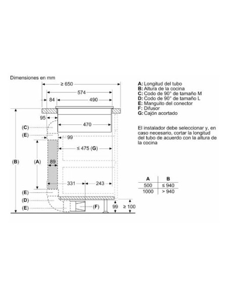 Vitroceramica Flex-induccion+extractor Balay 3EBC989MH