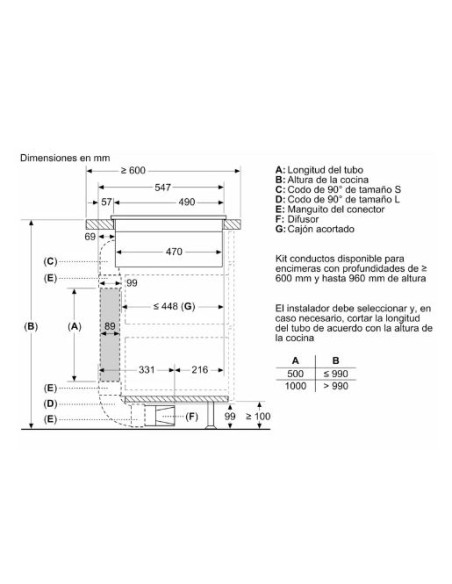 Vitroceramica Flex-induccion+extractor Balay 3EBC989MH