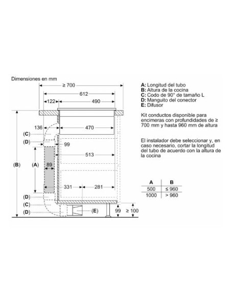 Vitroceramica Flex-induccion+extractor Balay 3EBC989MH