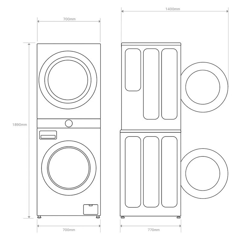 Torre de lavado Lg WT1716BBF